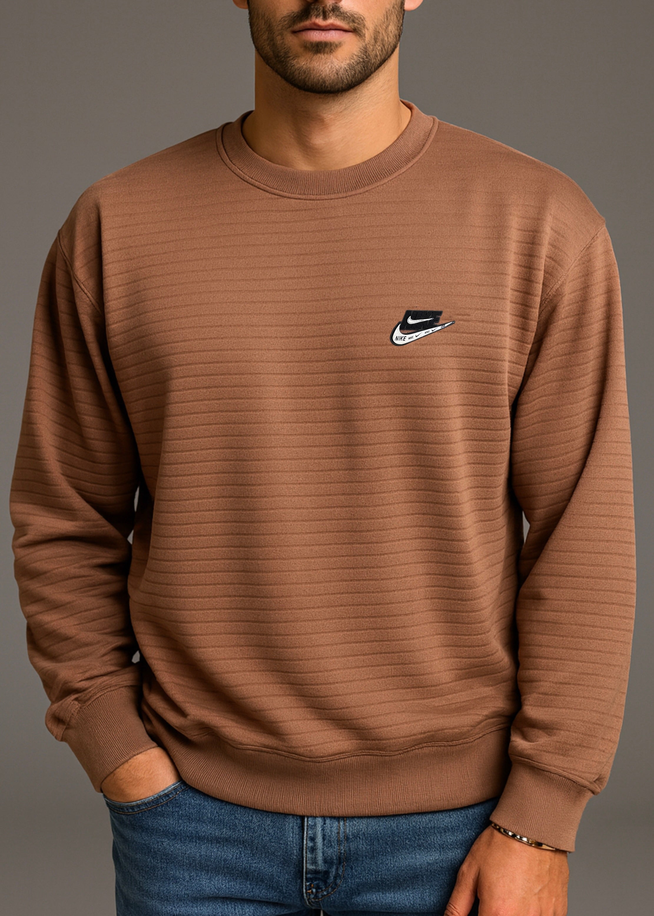 HERITAGE WAVE TEXTURED SHIRT-BROWN