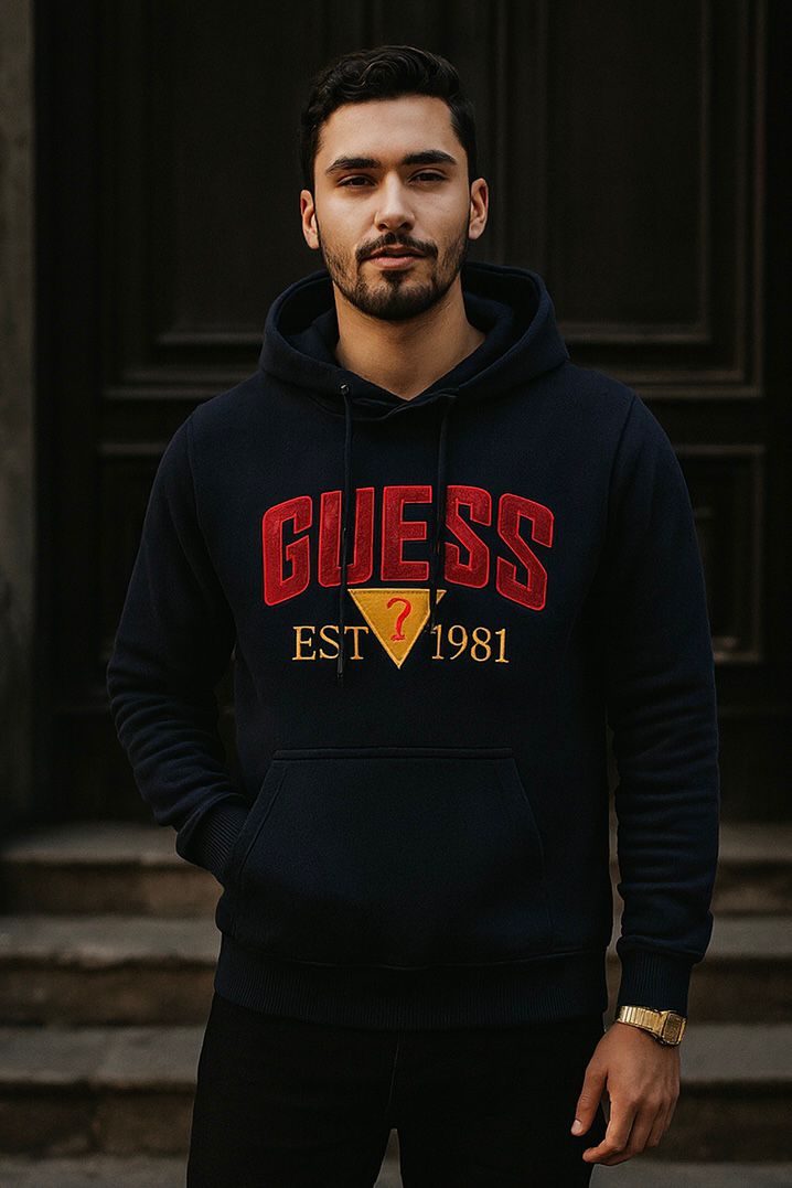 003 COMFORTABLE HOODIE WITH UNIQUE STYLE-BLUE