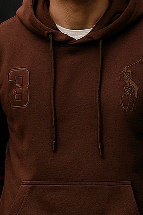 001 COZY CLASSIC FLEECE HOODIE-BROWN