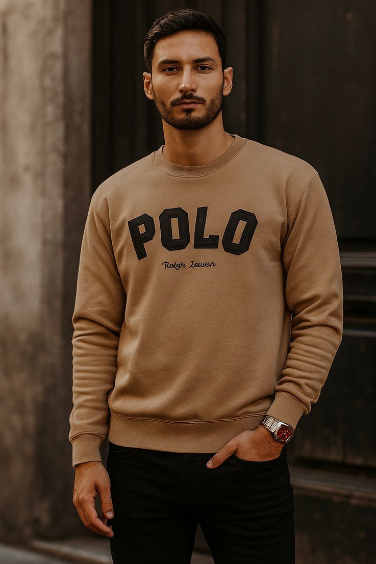COMFORT COTTON FLEECE SWEATSHIRT'S-TAN
